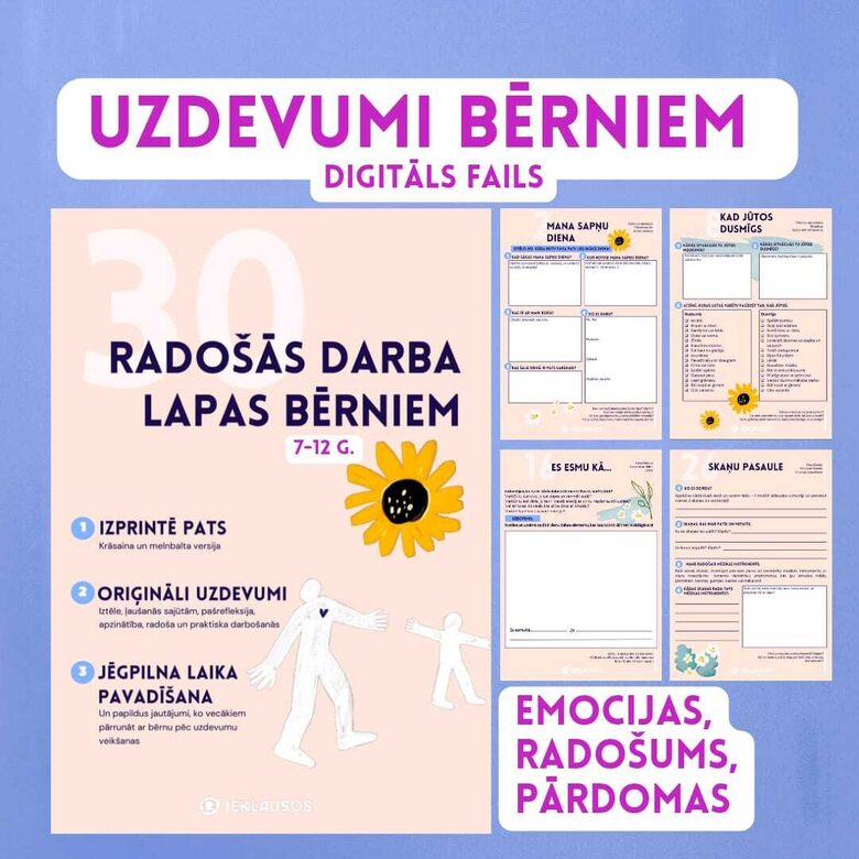 Radošās darba lapas bērniem IZPRINTĒ PATS!